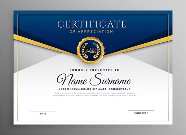 Free Modern & Clean Certificate Template