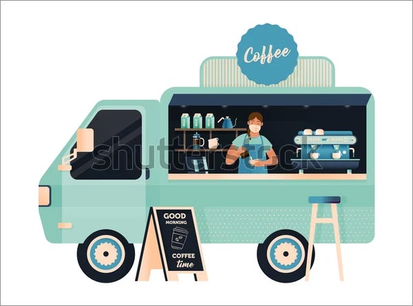 Coffee Food Truck  Banner Template