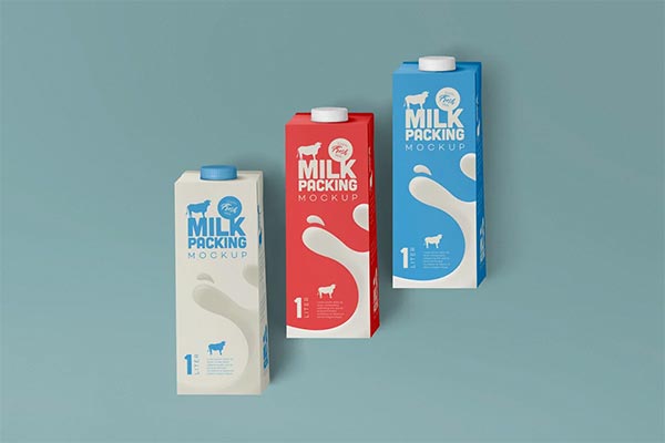 Commercial  Milk Carton Mockups Template