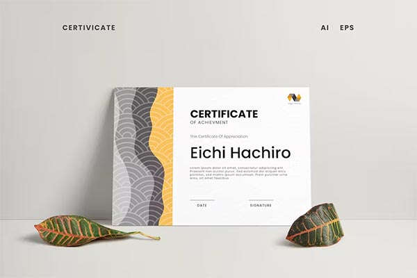 Yellow Clean Certificate Template