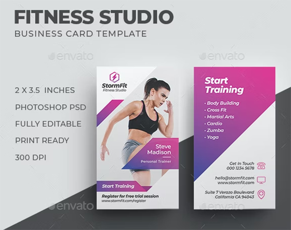 Yoga & Fitness Business Card Template