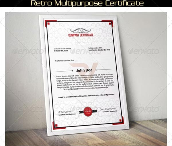 Simple Multipurpose Certificate Photoshop Template
