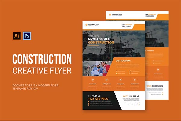 Construction Flyer Design Print