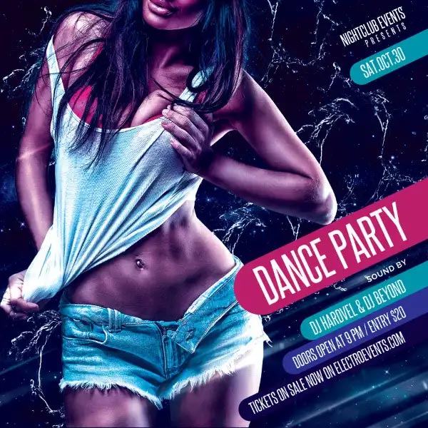 Free Nightclub Party PSD Flyer Template