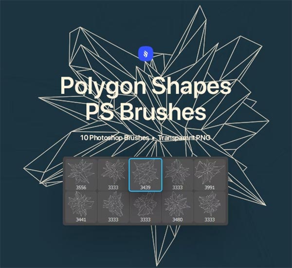 Polygon Shapes Photoshop Brushes Set