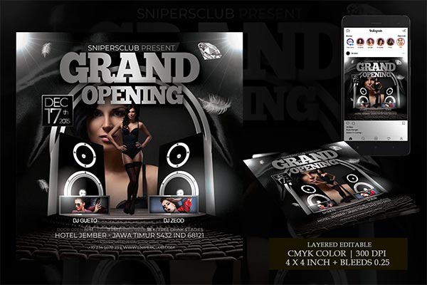 Grand Opening Event Party Flyer Template