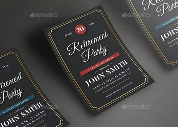 Retirement Invitation and Flyer PSD Templates