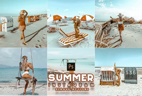 Summer Photoshop Action Template