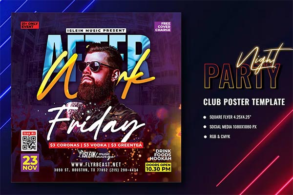 Night Club Friday PSD Flyer Design