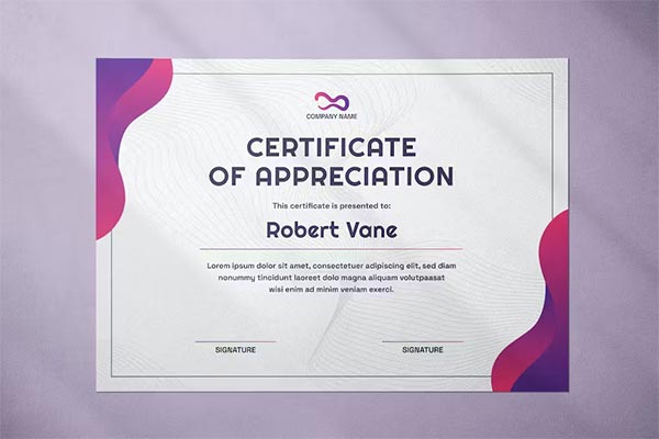 Modern Certificate of Appreciation Templates