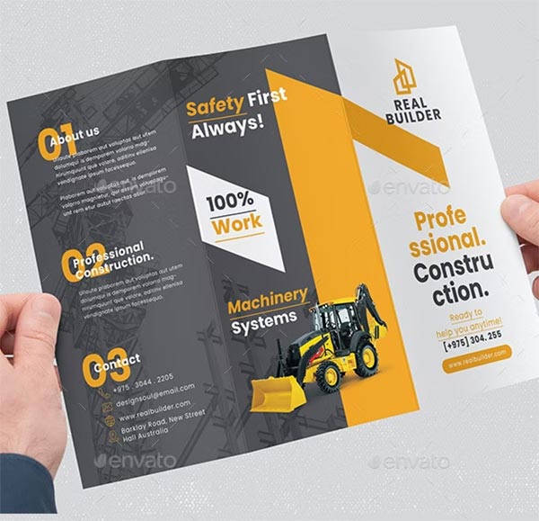 Construction Trifold Modern Brochure Template