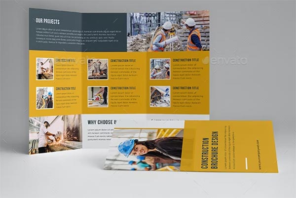 Construction Corporate Trifold Brochure Template