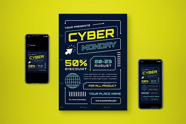 Cyber Monday Flyer Set Template