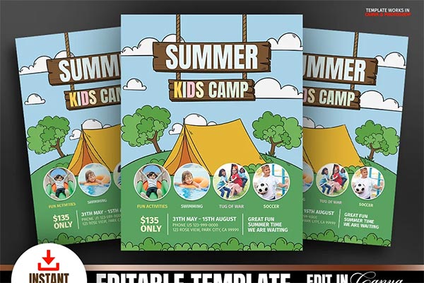 Kids Summer Camp Education Poster & Flyer