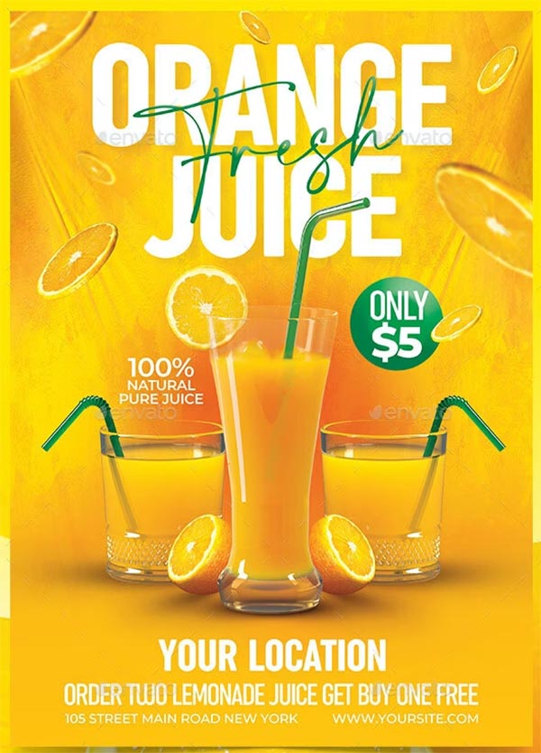 Orange Juice Flyer Template