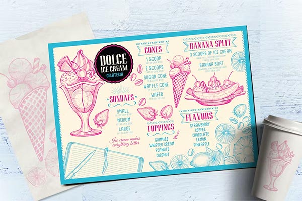 Ice Cream Menu Photoshop & Illustrator  Flyer Template