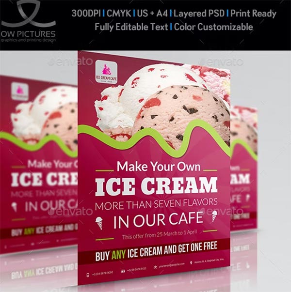 Ice Cream PSD Flyer Template