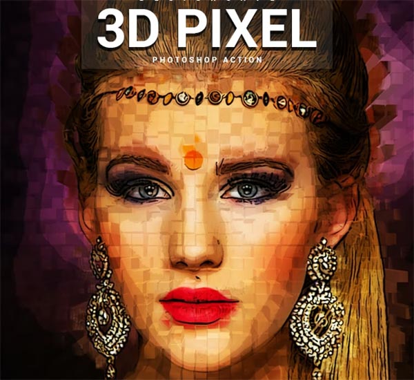3D Pixel Photoshop Action