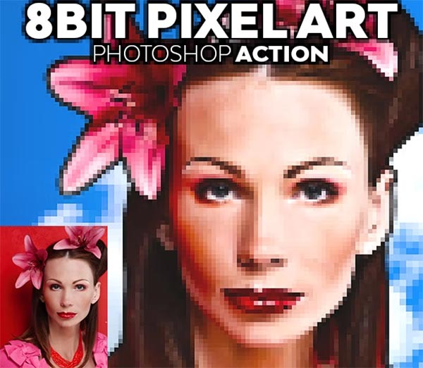 Bit Pixel Art Photoshop Action