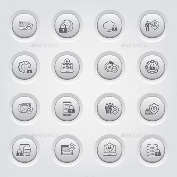 Flat Design Protection Icons Set
