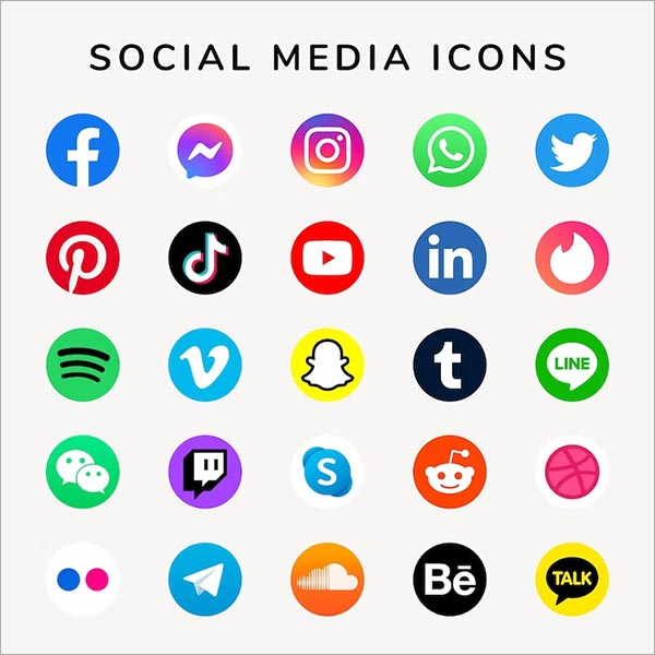 Free Social Media Icons Vector Set