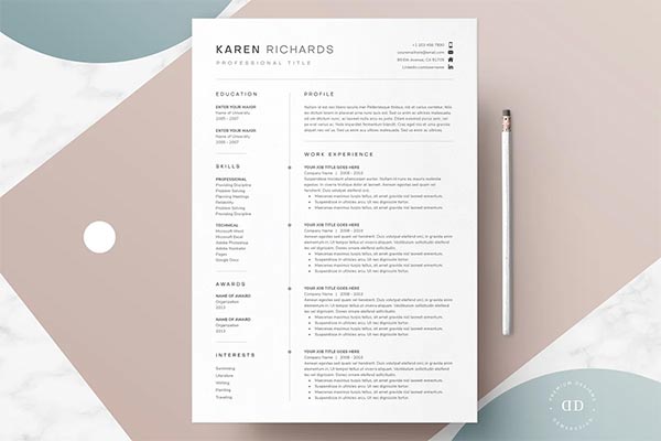 One Page Resume Template