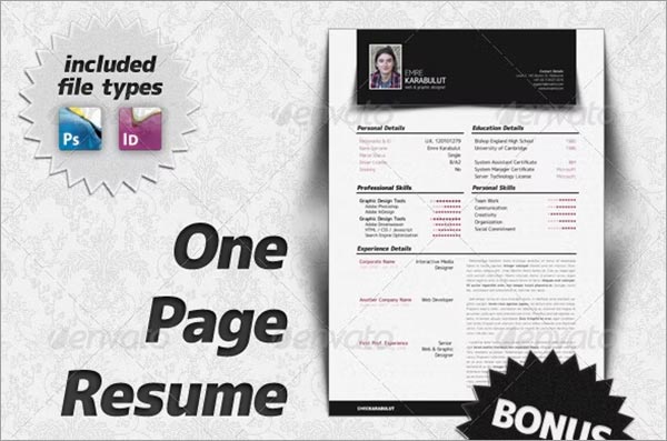 Minimalist One Page Resume