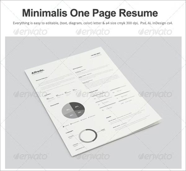 Minimalist One Page Resume Design