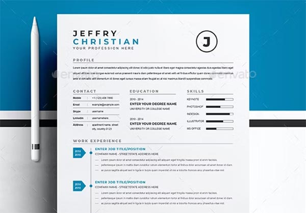 One Page Resume Design