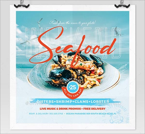 Beach Seafood Flyer Template