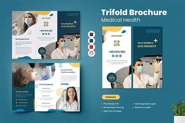 Medical Healthcare Trifold Brochure