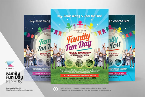 Family Fun Day Flyers Template Design