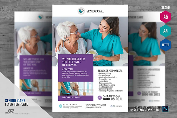 Senior Care Services Flyer Design