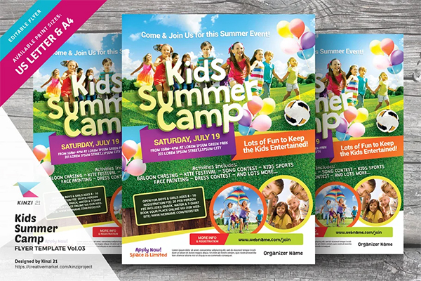 Kids Summer Camp Print Flyer