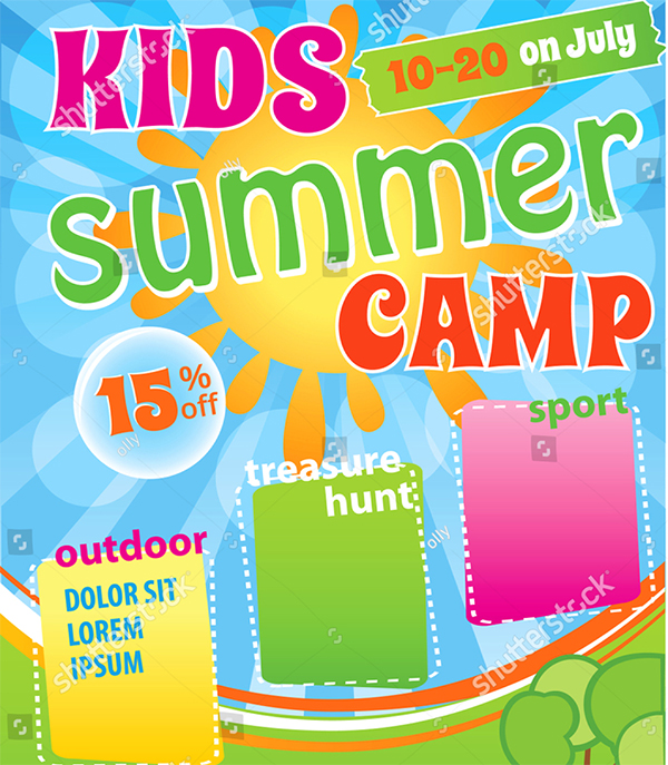 Kid Summer Camp Vector Template Design