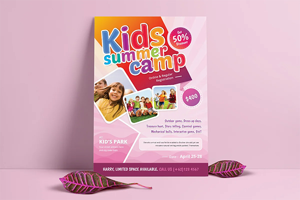 Kids Summer Camp Editable Flyer