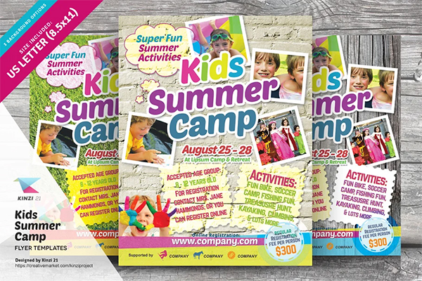 Kids Summer Camp Photoshop Flyers