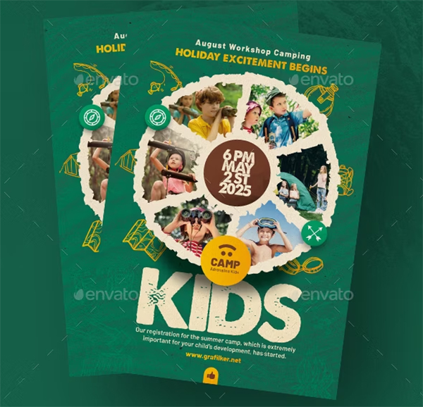 Kids Summer Camp Flyer PSD Design