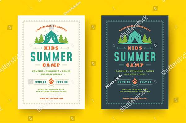Kids summer camp Flyer Vector Templates