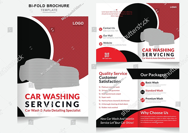 Car wash Bi-fold  Ceaning Service Brochure Design