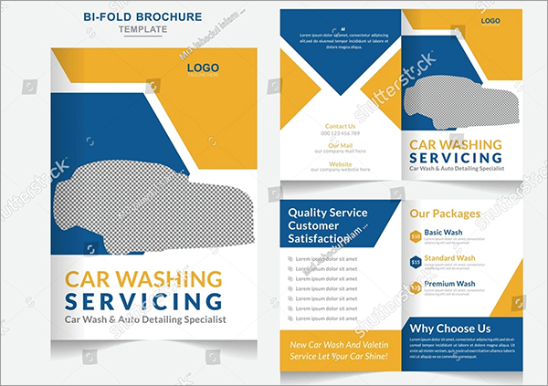 Car wash Bi-fold Cleaning Service Brochure