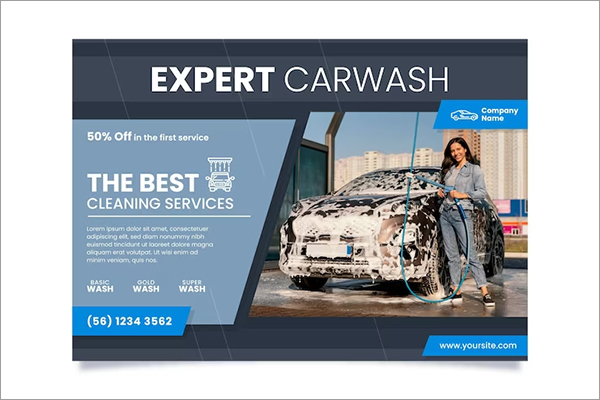 Free PSD Car Wash Bifold Brochure Templates