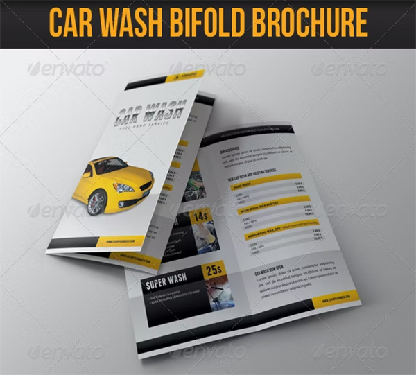 Car Wash Bifold Brochure Design