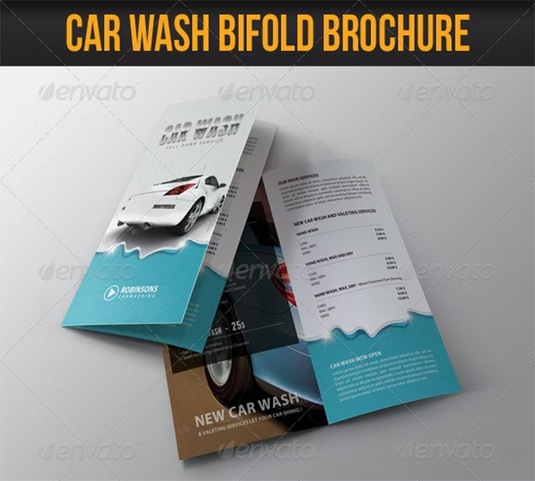 Car Wash Bifold Brochure Designs