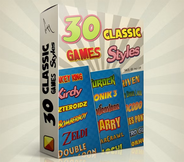 Classic Games Pack Photoshop Text Styles Bundle