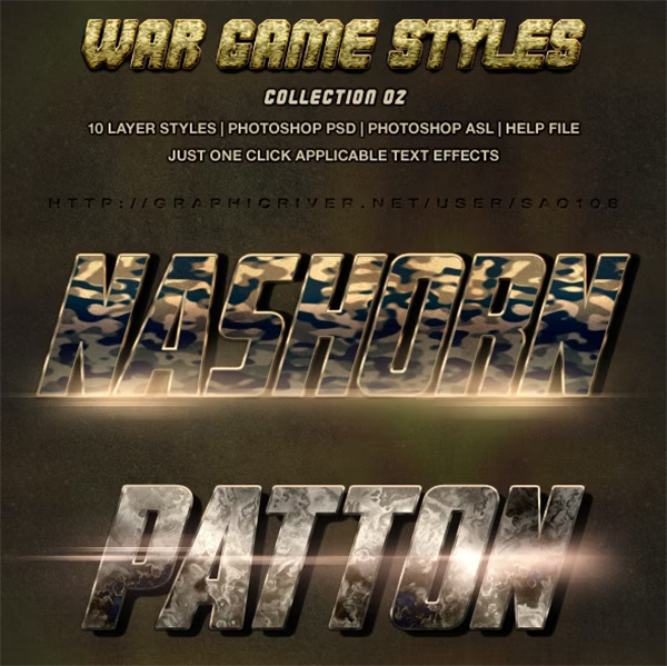 War Game Styles Photoshop Collection