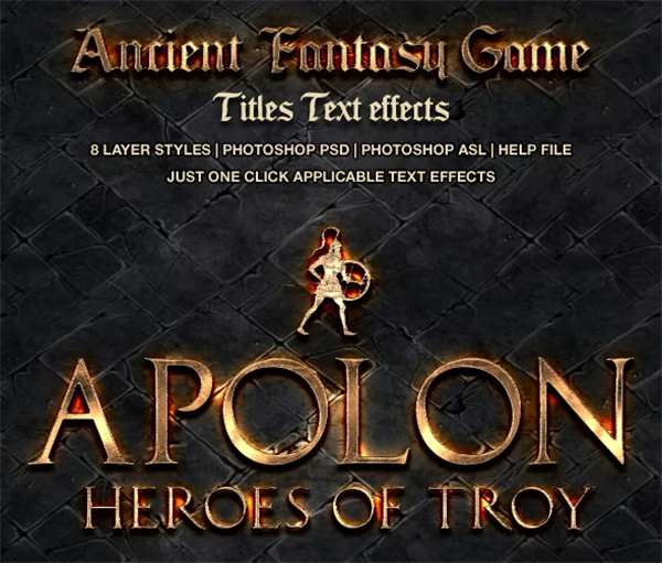 Ancient Fantasy Game PSD Style Titles