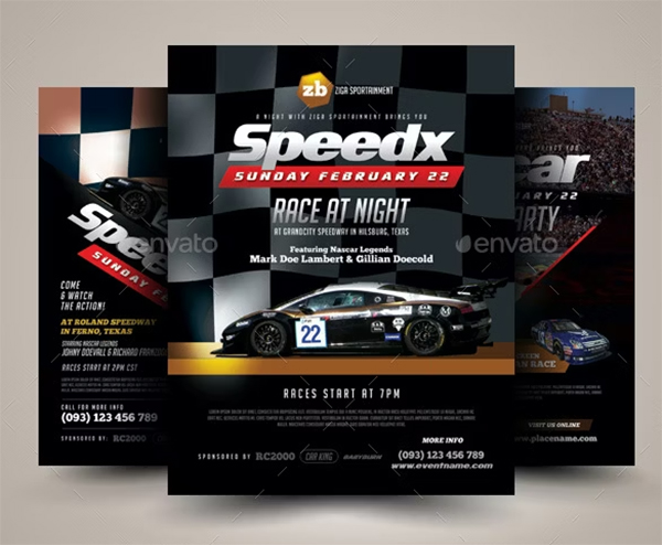 Auto Racing Flyer Templates