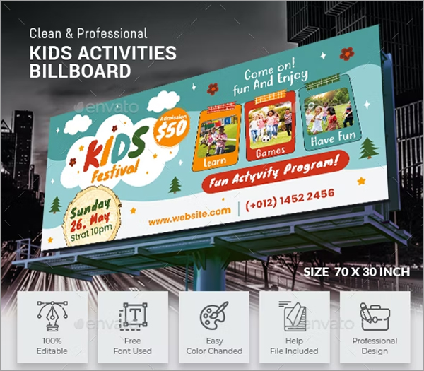 Kids Festival Billboard Template