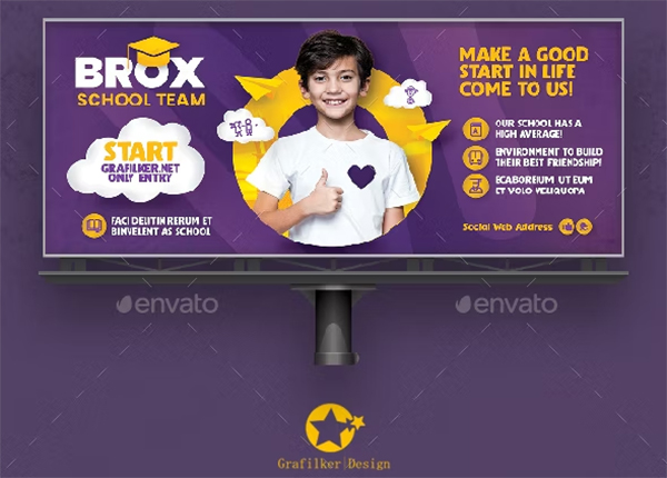 Kids School Billboard Templates